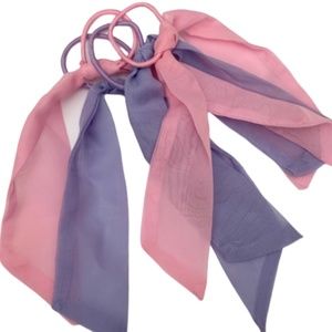 💕 Pink&Purple Dramatic Pony Tail/Hair Ties 4 Pack